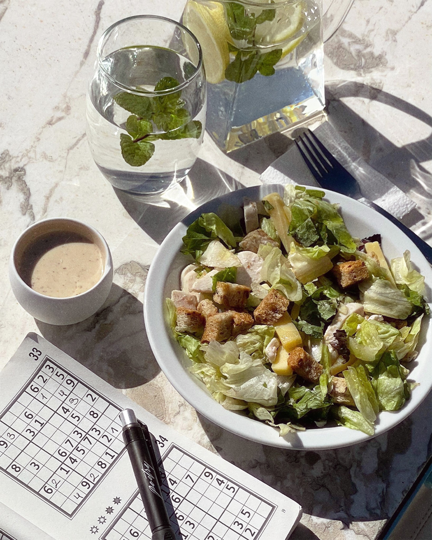 When the sun comes out, our terrace becomes the perfect place to slow down.
A fresh salad, a glass of lemon water, and a sudoku puzzle to linger over, simple pleasures that turn lunch into a quiet moment of calm.

In Poetry we are all about taking time to unwind under the afternoon light. ☀️

#brunch #poetrybuilding #recoleta #buenosaires #argentina #fyp