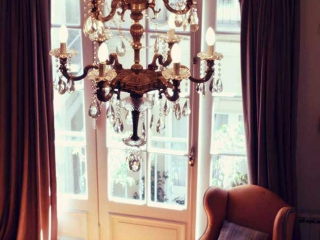 Luxury Rental Apartments Buenos Aires Chandelier Sofa Orange Antique Window Curtains
