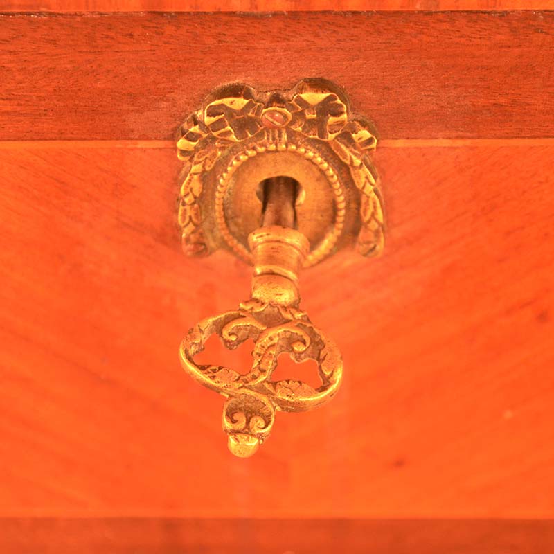 Old Brass Key Inserted Wood Drawer